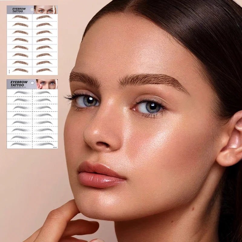 Eyebrow Tattoo Stickers Waterproof Beautiful Good-looking Eyebrow Sticker Face Eyebrow 3d 4d Temporary Tattoo Stickers
