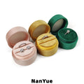 New Luxury Round Velvet Ring Box for Proposal Engagement Wedding Jewelry Packaging Wholesale Custom Earrings Jewelry Storage Box