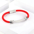 Personalized Stainless Steel Rose Gold Plated Silicone Bangle with Magnetic Closure Unisex Trendy Jewelry