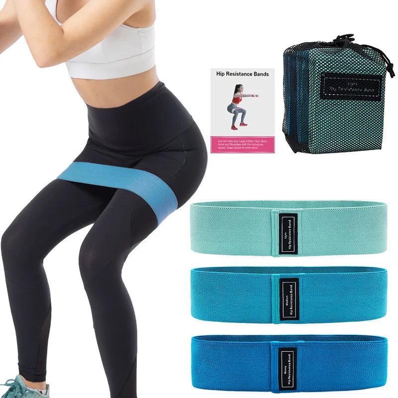 Yoga Fitness 3 Levels Squat Exercise Bands Elastic Gradient Color Hip Booty Circle Band Set for Buttocks