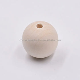 Wholesale Unfinished Loose Beads DIY Garland Home Decor Large 35mm Christmas Natural Wooden Beads