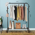 Free Standing Metal Coat Rack with Wheels Extendable for Home Children's Entryway or Bedroom Use