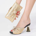 S Wholesale Lady Luxury Peep Toe High Rhinestone Crystals Heels Shoes and Bag Set for Women Party Wedding Heeled Shoes for Women