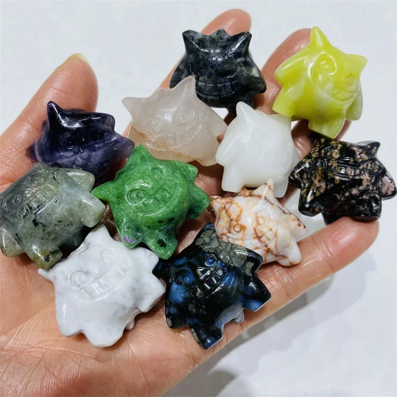 Wholesale 3cm Gengar Carved Crystals Healing Stones Crystal Carving Gengar for Gift Decoration