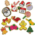 New Iron on Gold Edge Chenille Embroidered  Christmas Boots Hat Candy Canes Santa Reindeer Patch