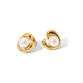 2022 Hot Sale Popular Stainless Steel Jewelry Geometric Gold Stud Earrings Romantic Pearl Earrings for Women Girls