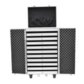 Meiyida Professional Luxury Rectangle Multilayer Watch Trolley Jewelry Storage Case Wheels Lock Closure Dustproof White Custom