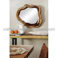 Customized  Vertical or Horizontal Hang  Luxury Nortic Handmade  Mirror for Farmhouse Decor Rustic Wooden Framed Wall Mirror