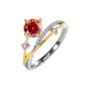 Four Claw Inlaid Vintage Style Sterling Silver Rhodium & 18K Gold Plated 1 Carat Moissanite Anti-Allergy Ring for Women