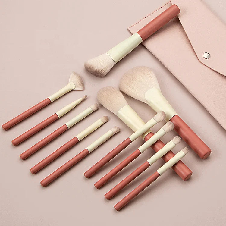 Women Luxury Cosmetic Tool Eye Shadow Blush Powder 12pcs Makeup Brushes Set