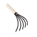 5-Tine Ninja Carbon Steel Claws Hand Rake Garden Hand Tools Short Wooden Handle Digger