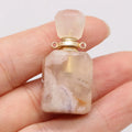 HZ Reiki Energy Healing High Quality Cherry Blossoms Agate Crystal Perfume Bottle Pendant For Gift