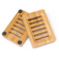 Luxury Rectangle Biodegradable Eco Friendly Bamboo Soap Dishes Holder for Kitchen Bathroom Sink Shower