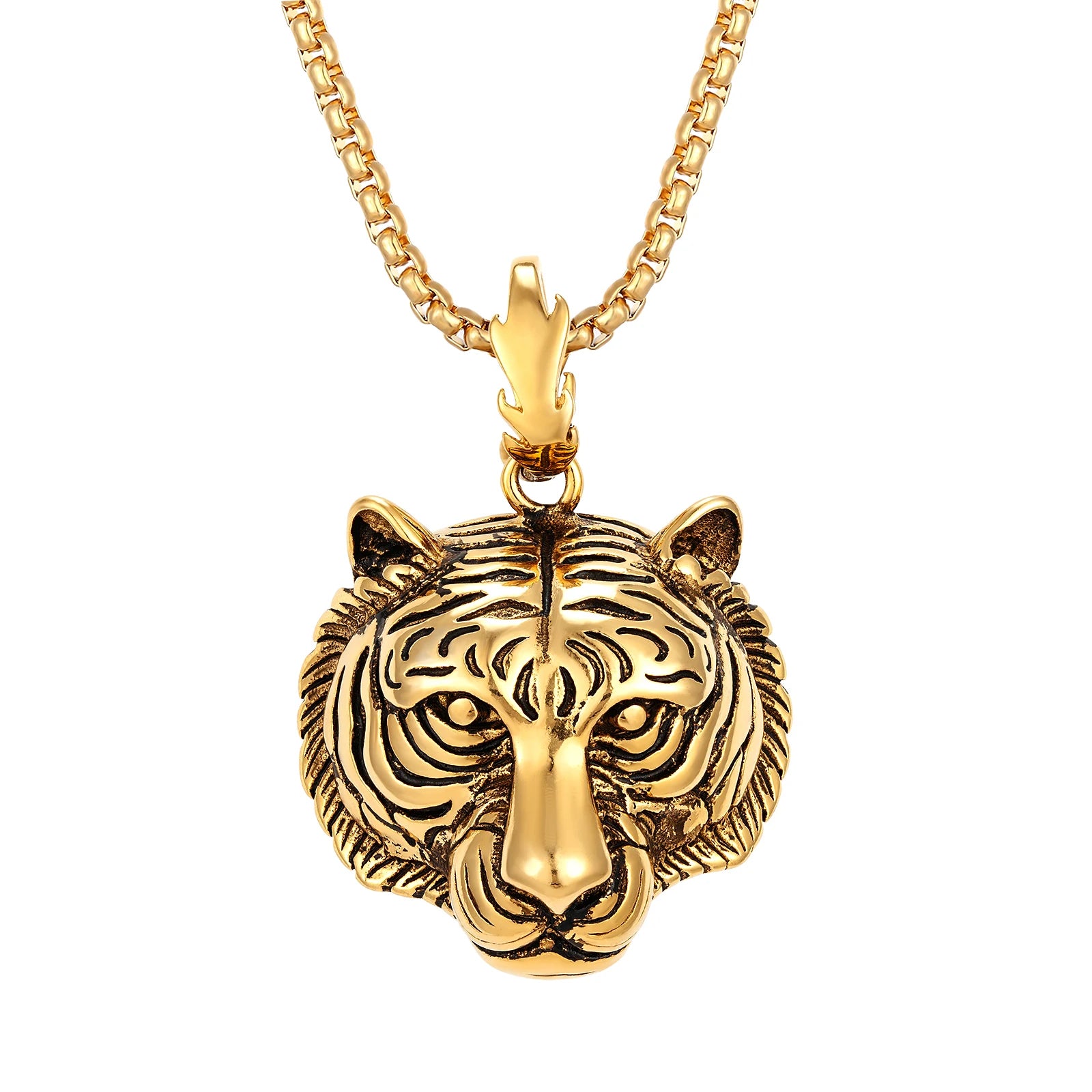 Fashion Men's Necklace Jewelry Chunky Stylish Silver Pendant Stainless Steel Necklace for Man