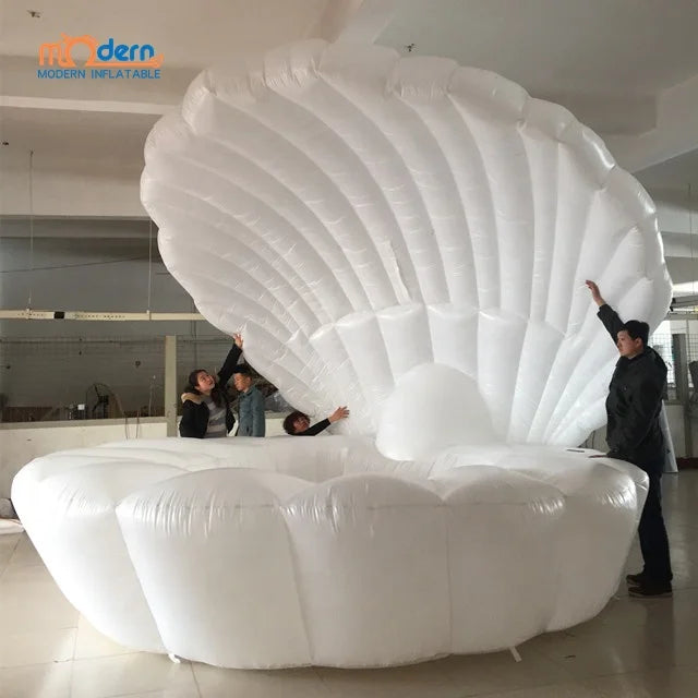 Creative Sea Shell Inflatable Balloon RGB LED Lights Built-In Fan Remoter Control 210D Oxford Cloth-Wedding Stage Decoration