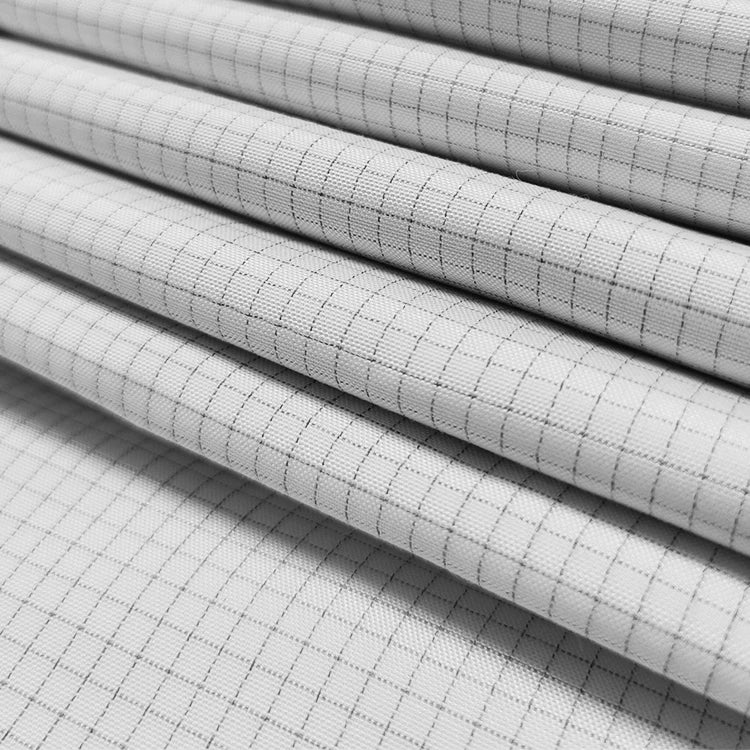 ALLESD Lightweight Competitive Price Various Color Breathable Grid Type ESD Polyester Cotton Fabric