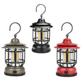 Vintage LED Tent Light Waterproof IP44 Outdoor Camping Lantern with ABS Body 3*AA Battery 300 Lumens Hanging Lanterns