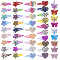 New Arrival Custom Pack Cartoon Cute Hair Pins 5cm Colorful Hair Pin Heart Star Butterfly Bb Snap Sequins Kids Hair Clips