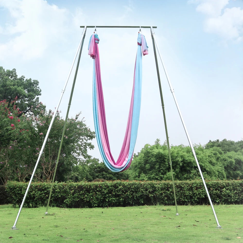 Prior Fitness NEW Hot Yoga Swing Stand for Outdoor  Aerial Hoop Rig
