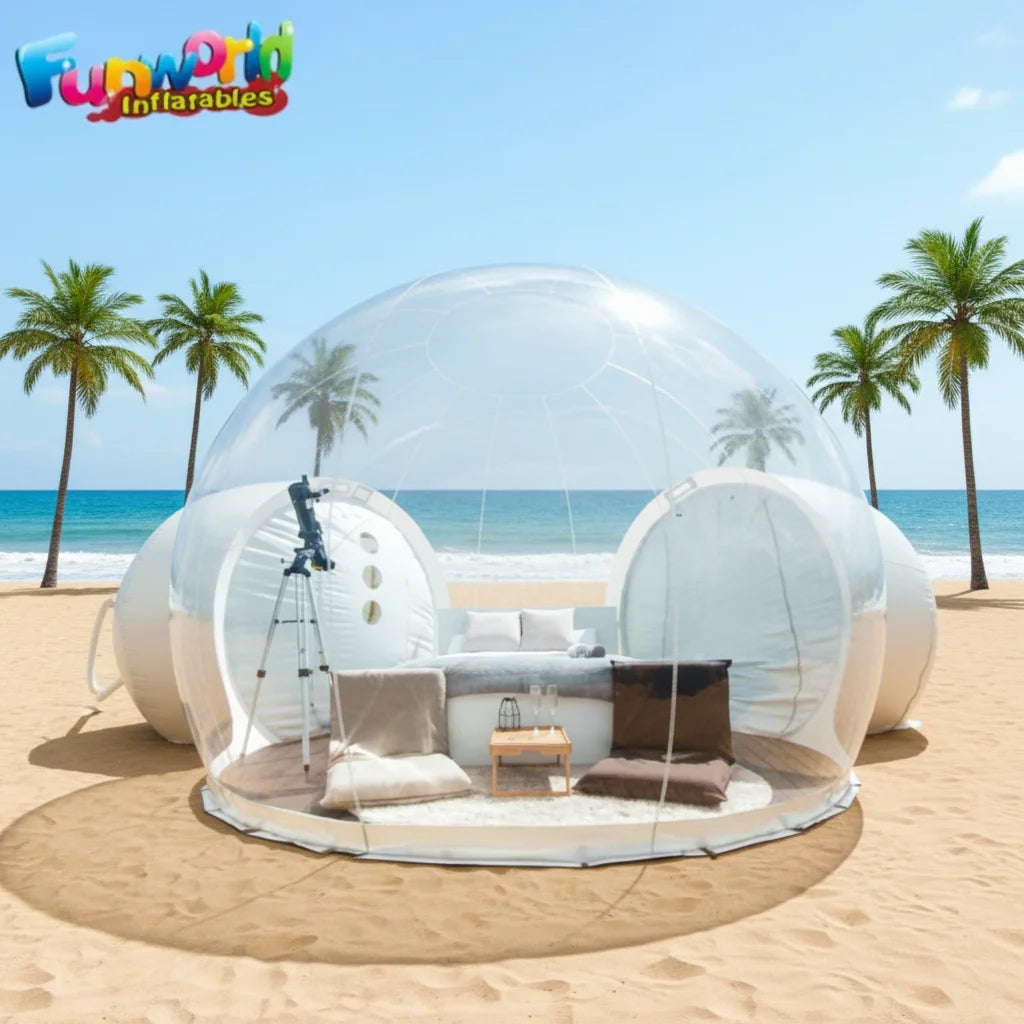 Outdoor 5m Diameter Pvc Plastic Party Dome Restaurant Room Hotel clear Igloo Inflatable Camping Transparent Small Bubble Tent