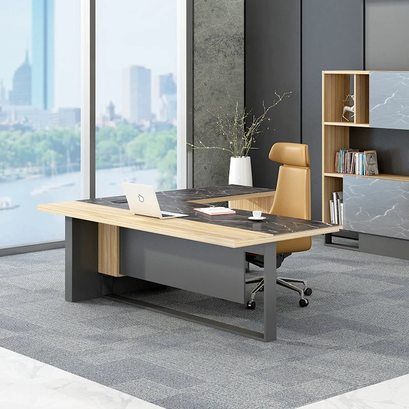 Luxury L Shape Ceo Boss Table Wooden Executive Large Office Furniture Desk Table Modern
