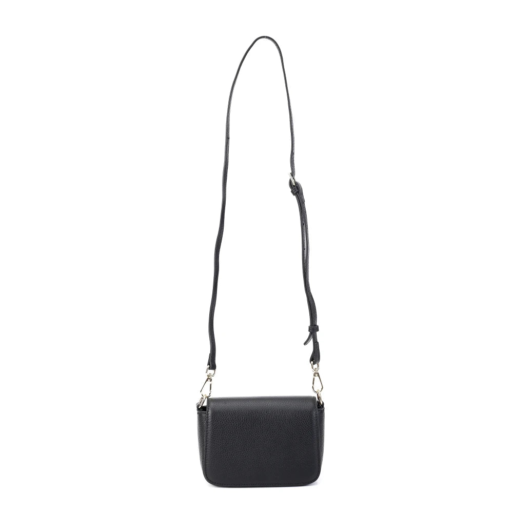 Mini Black Genuine Leather Women's Messenger Bag Small Crossbody Square Bag for Ladies