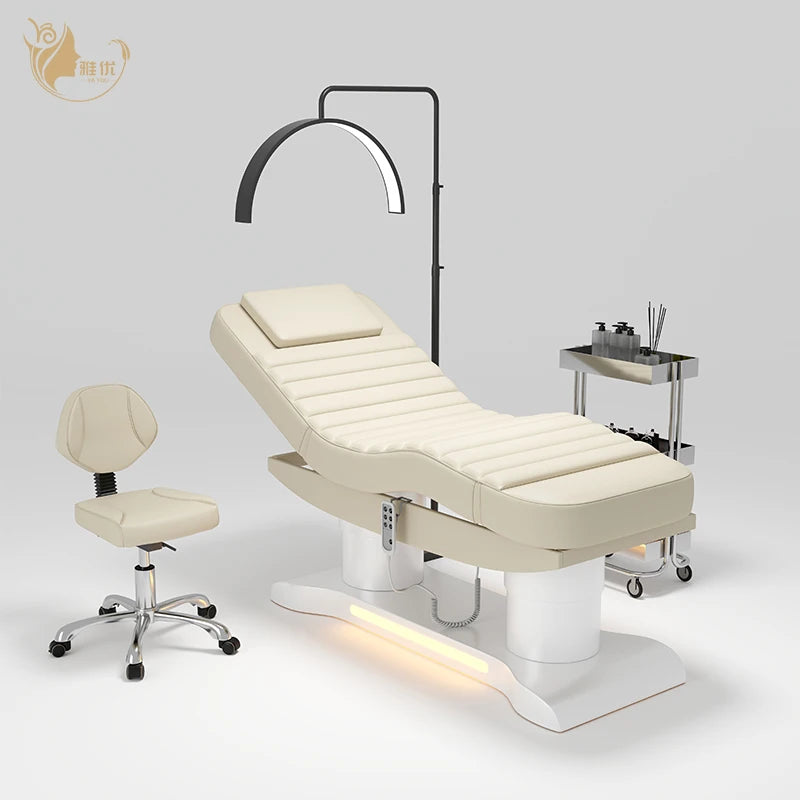 Electric Adjustable Facial Massage Bed Set with 3 or 4 Motors for Salon Spa and Beauty Room