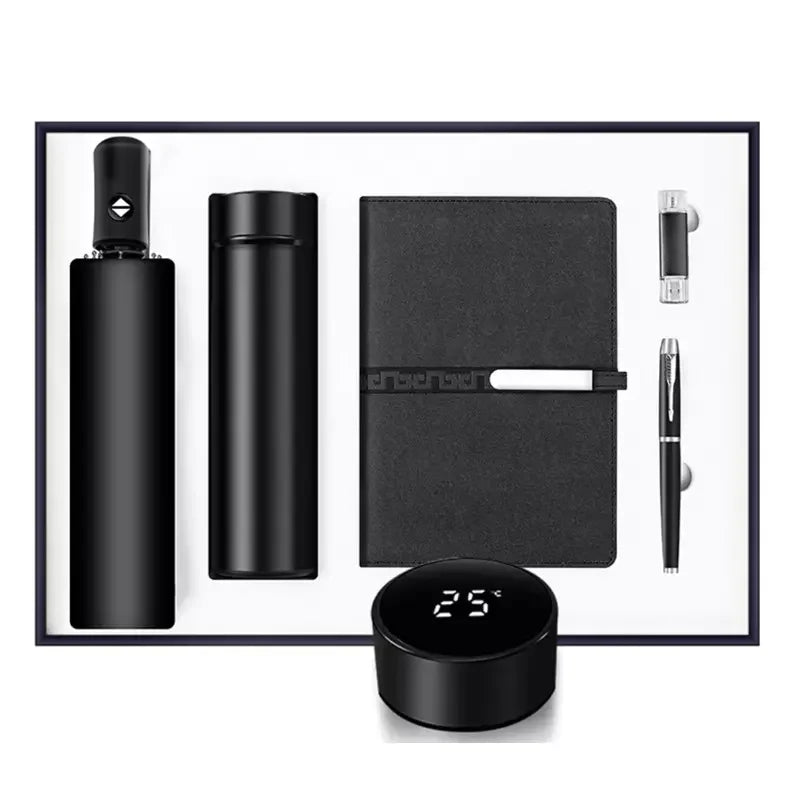 Hot Selling Office Gift Set Anti-UV Umbrella Promotional Notebook Custom Men Pen Gift Set for Business Unique Christmas Gift