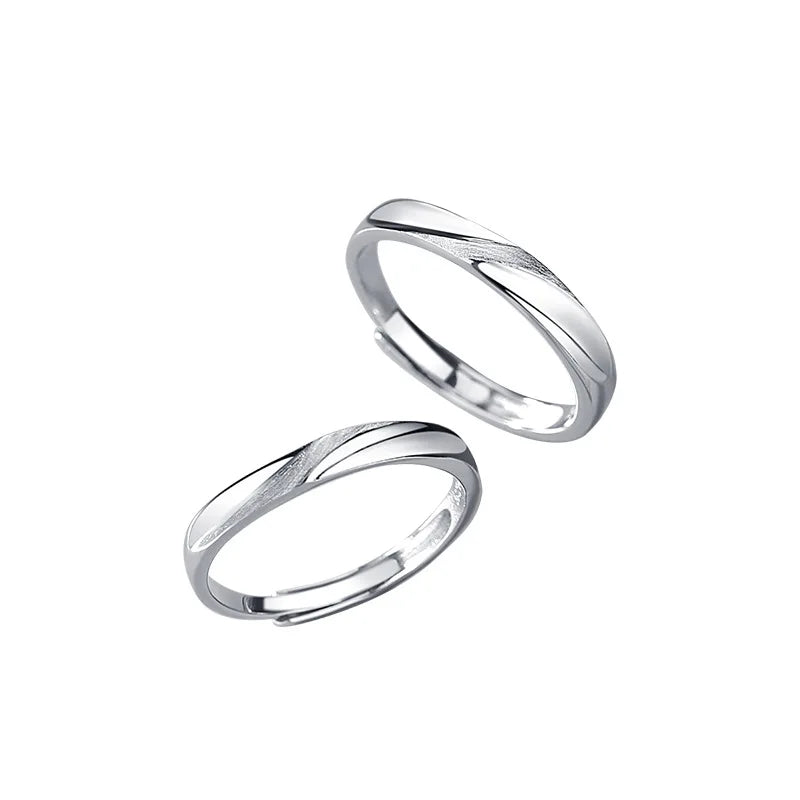 925 Sterling Silver Luxury Minimalist Wedding Ring Matte Finish for Marriage Proposal Engagement Anniversary Gift Zircon Stone