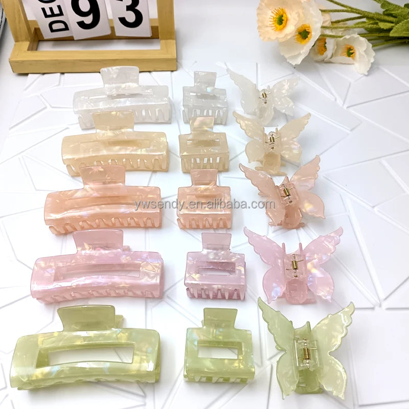 Wholesale Fashion Women Large Hair Claw for Thick Hair 10.5cm PVC Big Clips Claw Hair Accessories for Women