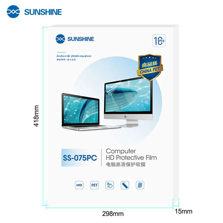 SUNSHINE SS-075PC HD PC Hydrogel Protective Film for Under 16 Inches Laptops Oil-Proof Machine Compatible up 890C OEM DIY Grade
