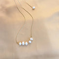 Unique Women Wedding Long Luxury Beaded Water Pearl Gold Chain Necklace