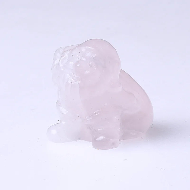 HZ Christmas Hot Carving Rose Quartz Crystal Santa Carvings Home Decorations Christmas Gifts