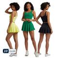 Inner Shorts Design Yoga Tennis Skirt U Neck Fitness Women Crop Top Sports Bra Running Fitness Workout Yoga Set Tennis Clothing