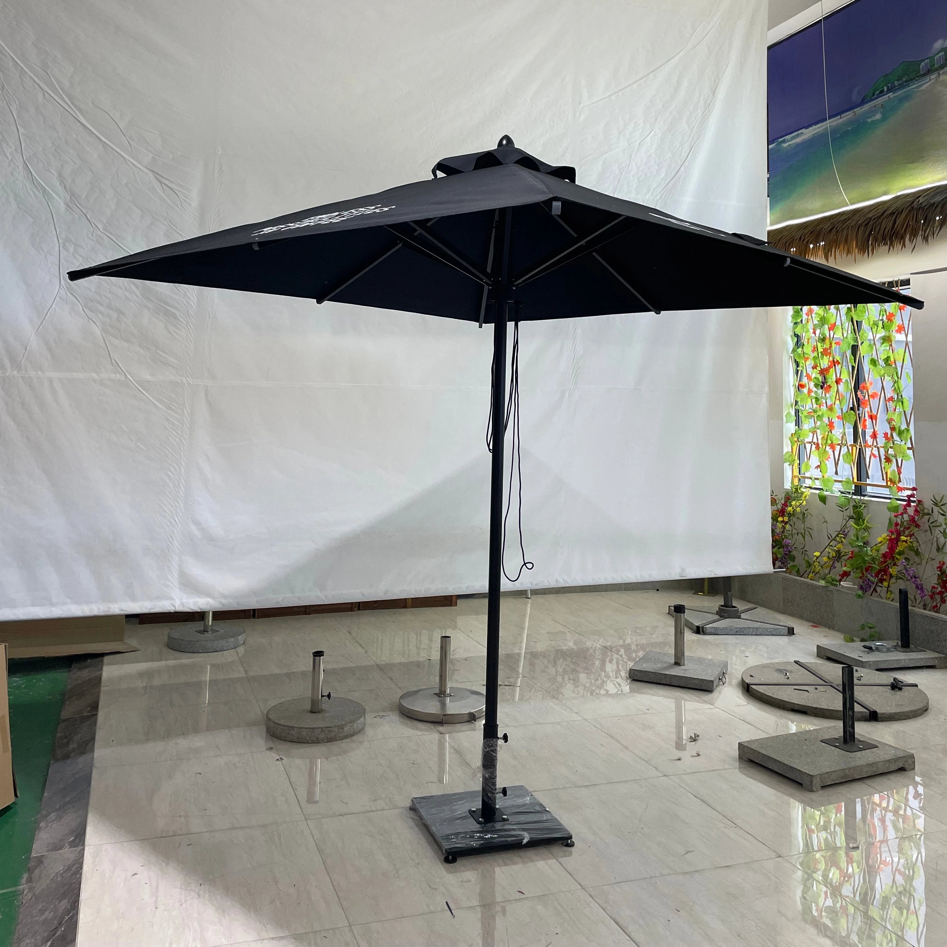 Commercial Large Octagonal Aluminum Frame Canvas Sun Shade Center Pole Outdoor Table Market Patio Umbrellas for Restaurant