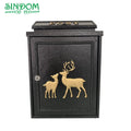 Metal Wall Mounted Deer Mailbox Decorative Antique Outdoor Red Custom or Standard Good Price Aluminum Box for Garden