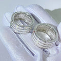 Hip Hop Men Women Iced Out Vvs Diamond Micro Pave Eternity Ring Moissanite