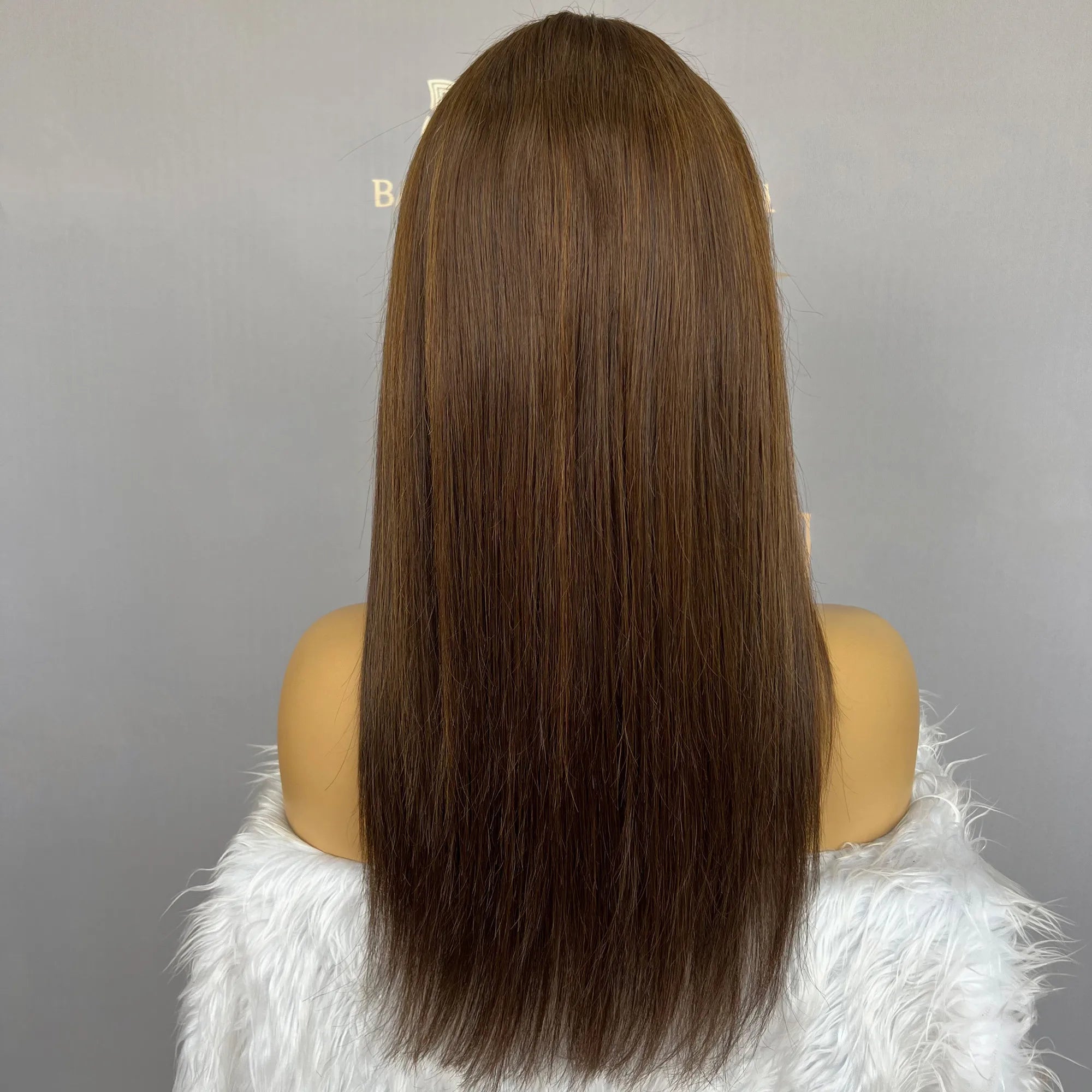 Top Quality Human Hair Wig Babylon Hair Double Drawn HD Lace Front Dark Brown Color Remy Hair  Frontal Wigs