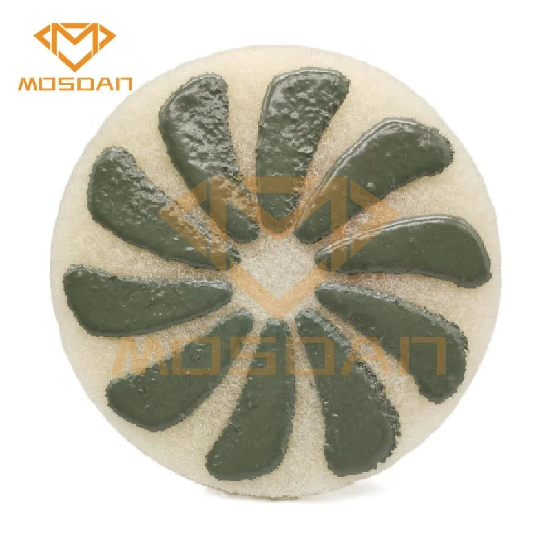 5 Inch White Sponge Fiber Sponge Diamond Soft Polishing Pads for Concrete