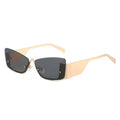 New Fashion Metal Cat Eye Sunglasses Cycling Sports  Custom Logo Shades Glasses Half Frame Designer Eyewear UV400 Female XY9364