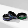 Ready to Ship 8MM Width Steel China Unisex Rings Stainless Steel Jewelry Men Inlay Rings Black