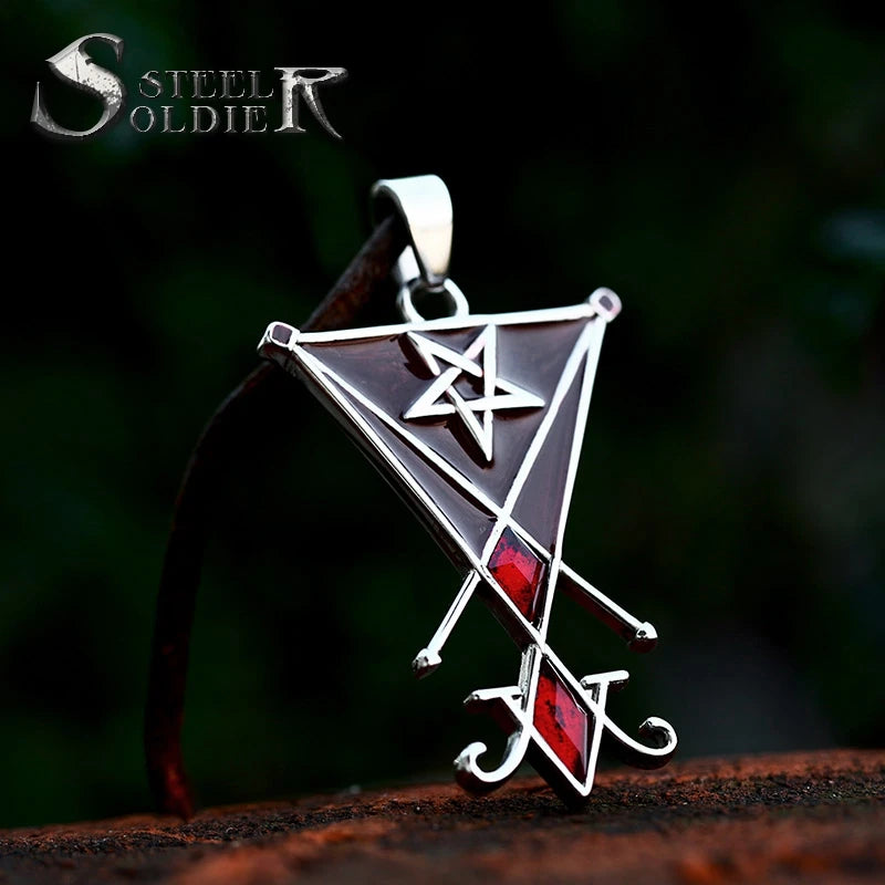 SS8-989P Steel Soldier West France Badge Seal Pendant Geometric Pendant Star Necklace Pendant Manufacturers Wholesale