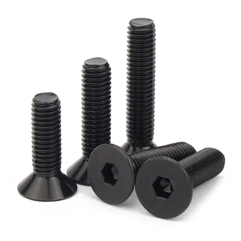 Grade 10.9 12.9 Grade Black Oxide Hexagon Socket Flat Countersunk Head Cap Screws With Black Hex Head Socket Screw MegaBDM