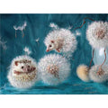 Animal Hedgehog Dandelion DIY Diamond Mosaic Diamond Canvas Diamond Painting Mural Living Room Decor Picture of Rhinestone