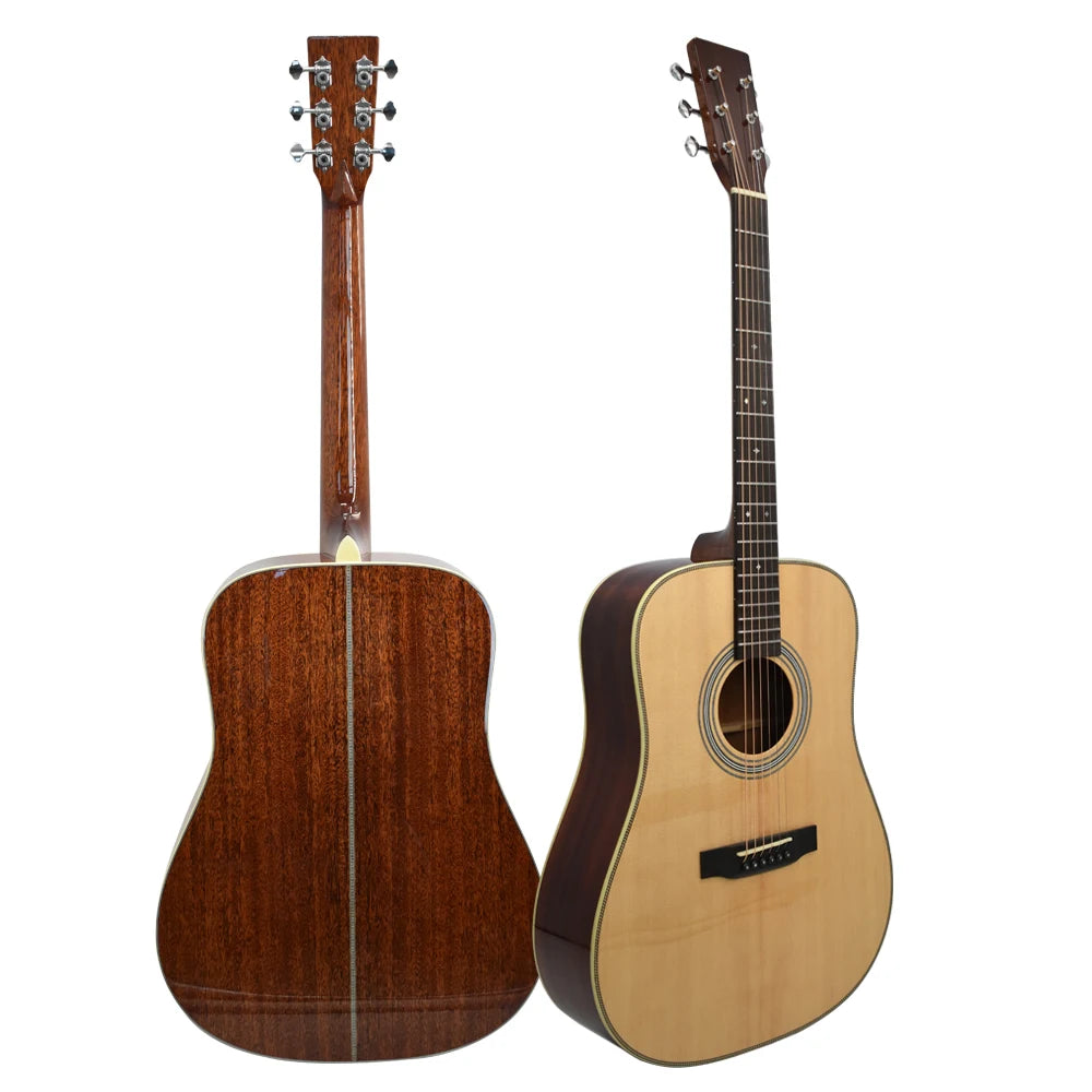 D28 41-Inch Handmade Full Solid Spruce Mahogany Wood Acoustic Guitar