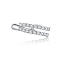 Bamoer 1 PC Authentic 925 Sterling Silver Dazzling Clear CZ Ear Cuff Clip Earrings for Women Wedding Statement Jewelry SCE904