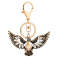 Wholesale Large Bird Eagle Key Ring Opal Rhinestone Eagle Flying Car Keychain for Men