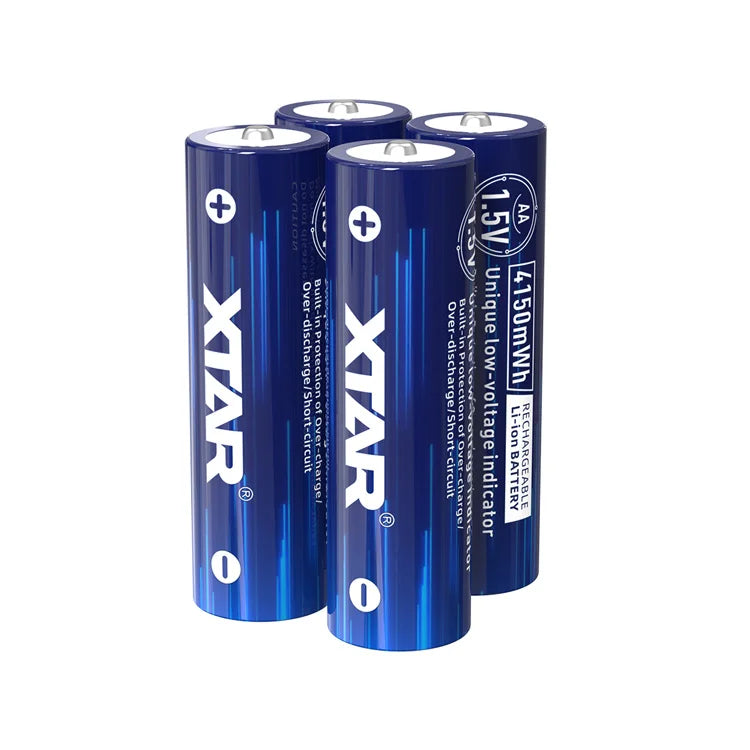 XTAR Can OEM Logo 4150mWh De Alto Rendimiento Recargables Double AA 1.5 v Li Ion Rechargeable Batteries AA 1.5v Li-ion Battery