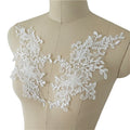Handmade Clear Warehouse New Car Bone White French Tulle Lace Applique Patch Wedding Dress Headdress DIY Decoration Accessories