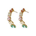 S925 Silver Needle Vintage Emerald Pearl Zirconia Stud Earrings for Women Rhinestone Zircon Micro-inlaid Stud Earring